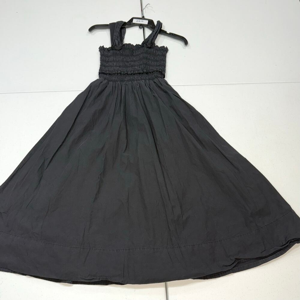 Club Monaco Cotton Smocked Midi Dress black Size XS - Picture 2 of 6